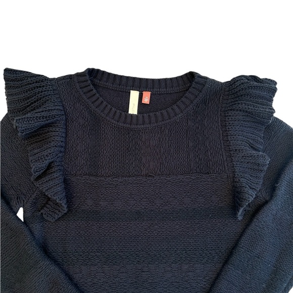 Pilcro Anthropologie Ruffled Sweater XS DarkAcademia Whimsigoth - Picture 11 of 16